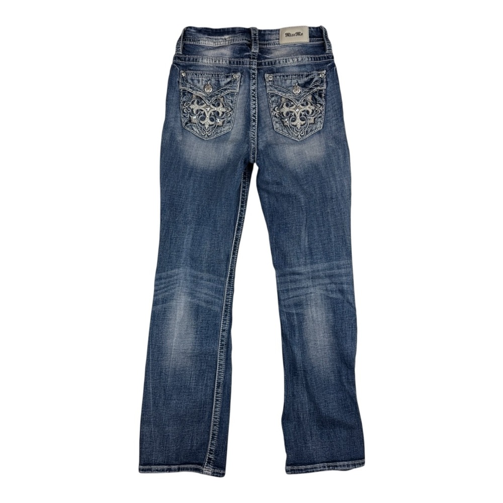 Miss Me Women’s Jeans Mid-Rise Curvy Boot Faded Blue Size 28 x 31.5